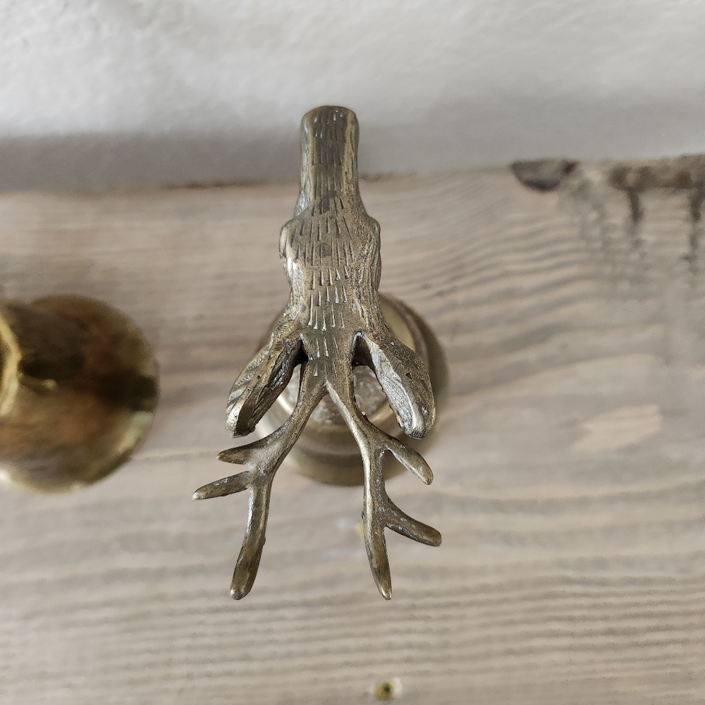 Set of 3 Vintage Early 20th Century German Silverplated Brass Deer Head Goblets - Picture 5 of 12